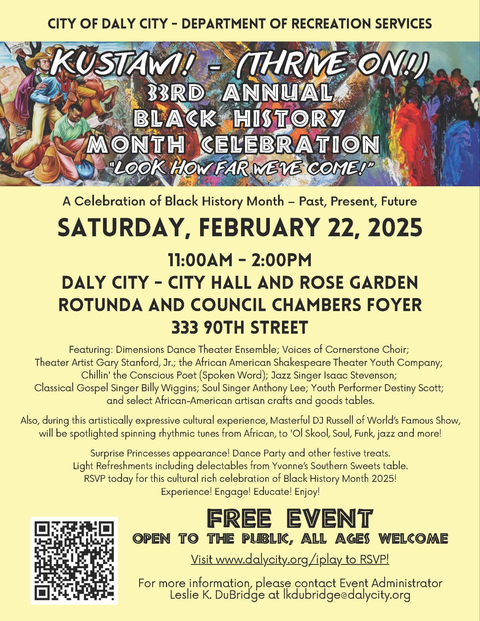 Daly City Black History Month Celebration Graphic