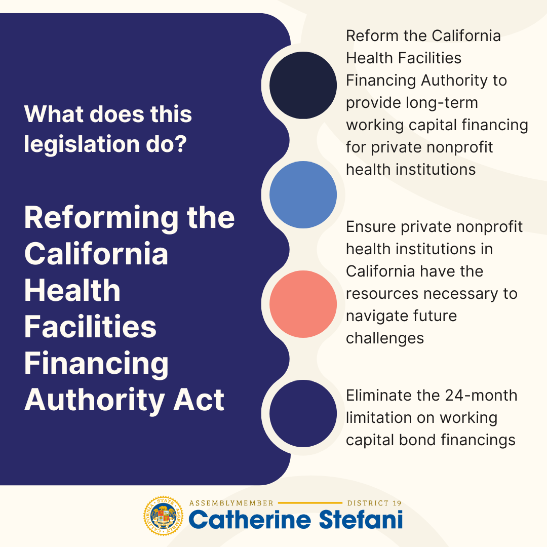 AB 627: Reforming the California Health Facilities Financing Authority Act Graphic