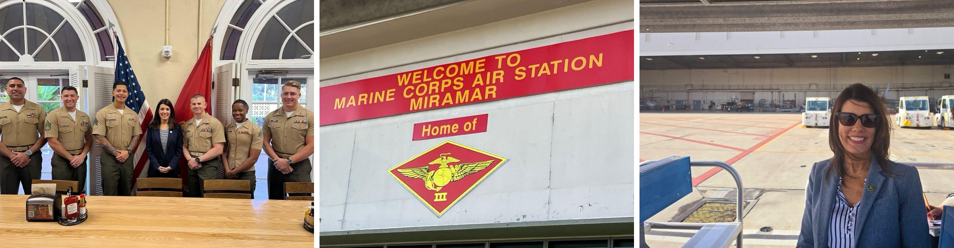 Asm. Stefani Visiting Marine Air Corps Station in San Diego