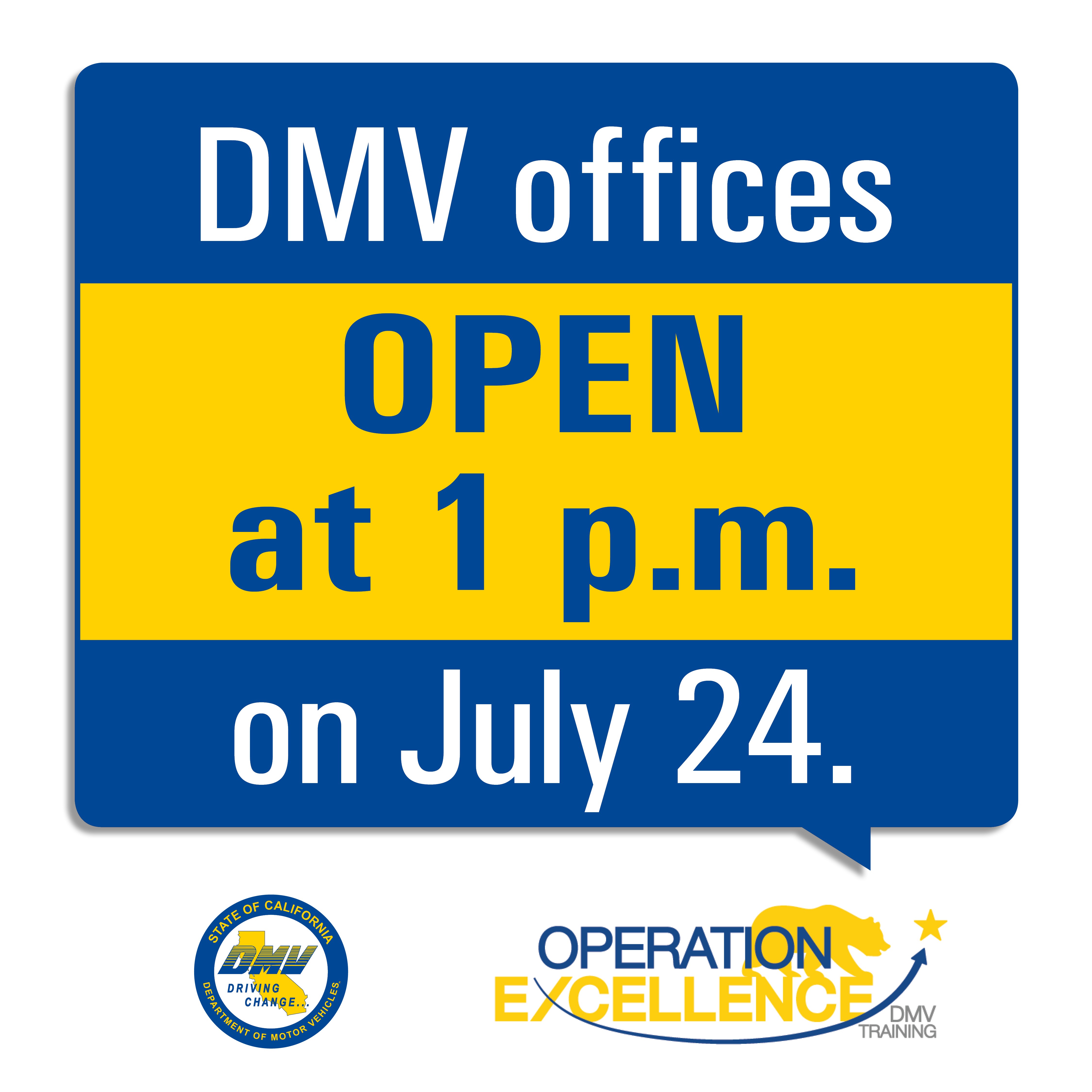 DMV to Close Offices Statewide for HalfDay on July 24 Official