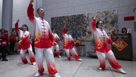 Photo of guests performing Tai Chi during the Lunar New Year Event