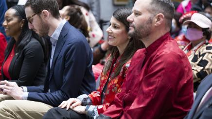 Asm. Stefani seated with respective guests during the Lunar New Year event