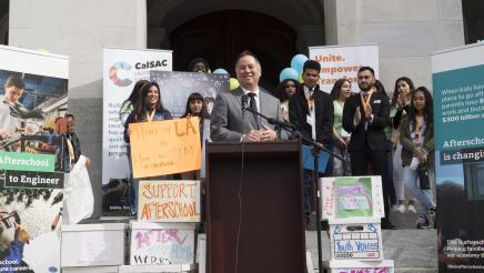 Assemblyman Ting Speaks at Rally to Save After School Programs at the Captitol
