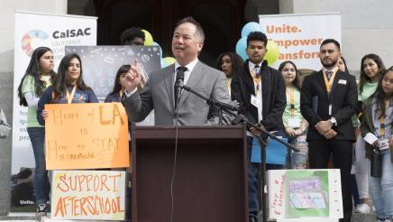 Assemblyman Ting Speaks at Rally to Save After School Programs at the Captitol